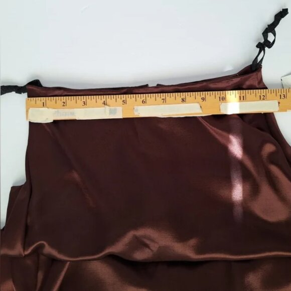 Rampage Satin maxi skirt silky charmeuse long pencil slip bronze metallic fairy - Picture 12 of 12